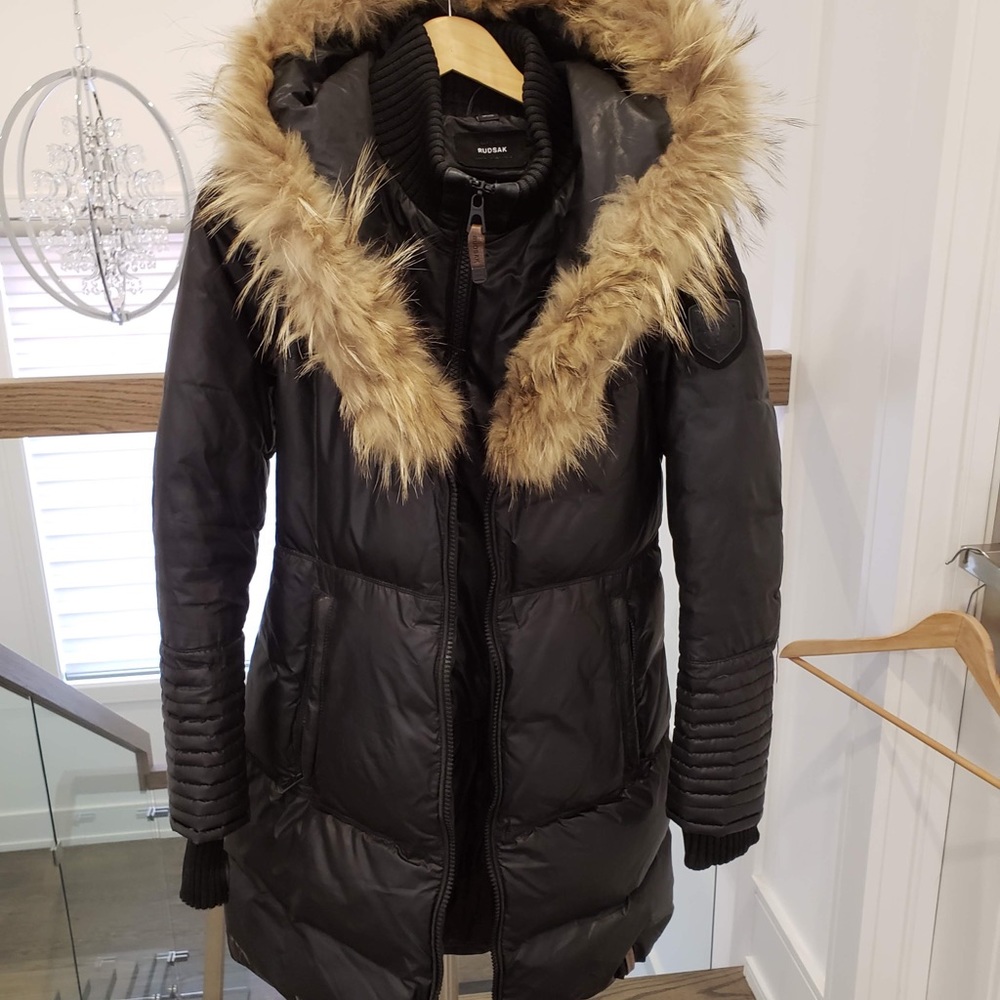 Rudsak Fur Collared long down coat